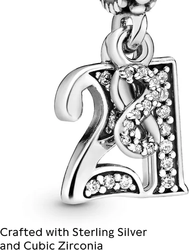 Vista 3 de PANDORA Joyería 21 años de amor con circonitas cúbicas en plata de ley