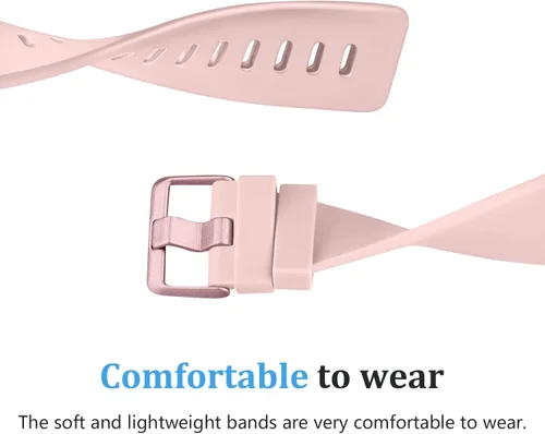 Vista 3 de Meliya Correas compatibles con Fitbit Versa/Versa 2 / Versa Lite/Versa SE Classic Correa deportiva de silicona suave para mujeres y hombres Rosado