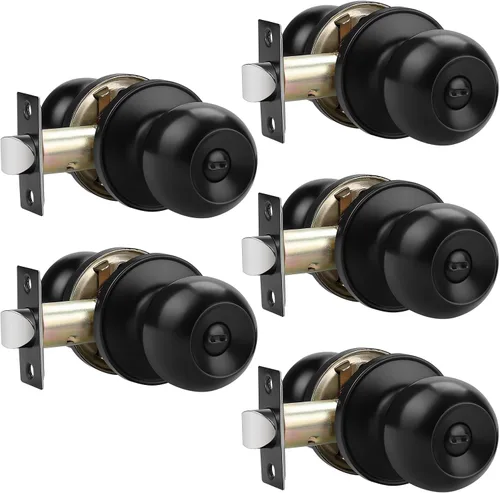 Vista 20 de Probrico Paquete de 1 pomo redondo para puerta de cama/baño, función de privacidad para baño/dormitorio, manija