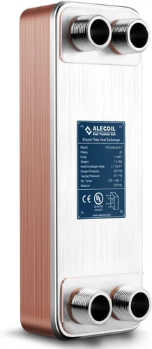 Vista 7 de ALECOIL Intercambiador de calor de placas de 4 x 12 pulgadas con puerto MPT de 1 pulgada de agua a agua intercambiador de calor de placas soldadas