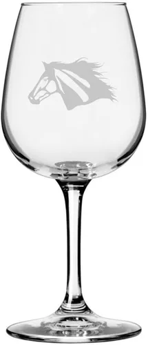 Vista 29 de Abaco Barb Body Horse - Copa de vino grabada multiusos (12.75 onzas) Unique Gifts for Horse Lovers, Personalized Wine Glasses, All-Purpose