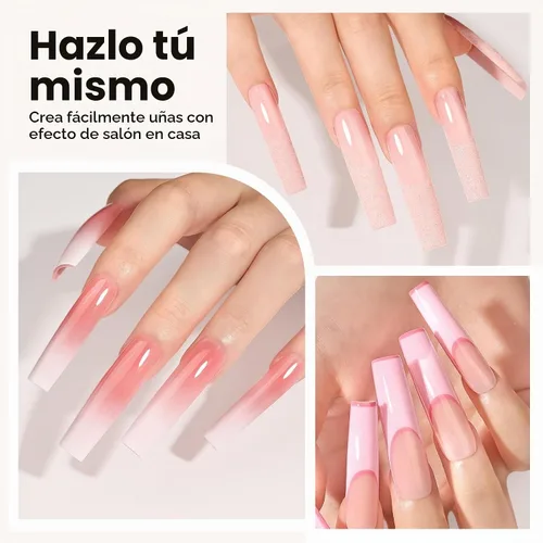 Vista 7 de MelodySusie Puntas de uñas cuadradas extralargas en X, 600 unidades, 12 tamaños, acrílico transparente, uñas a presión para extensiones de bricolaje