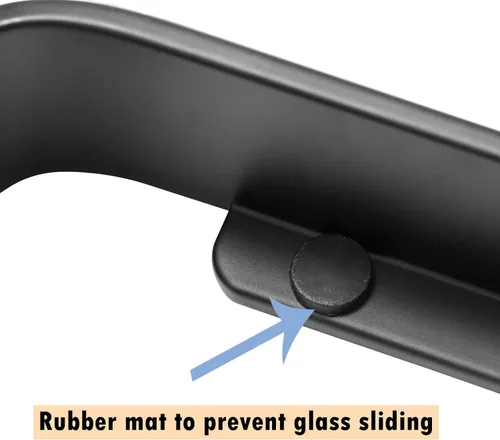 Vista 5 de Z metnal Estantes pequeños de vidrio para baño, estante flotante negro mate, mini organizador de estantes de pared, montado en la pared