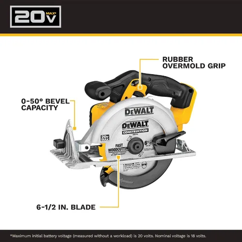 Vista 3 de DeWalt DCS391B 20 voltios Max Li-Ion Sierra circular, herramienta solo
