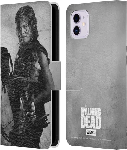 Vista 9 de Head Case Designs AMC - Funda de piel con licencia oficial de AMC The Walking Dead Abraham Double Exposure compatible con Apple iPhone 11