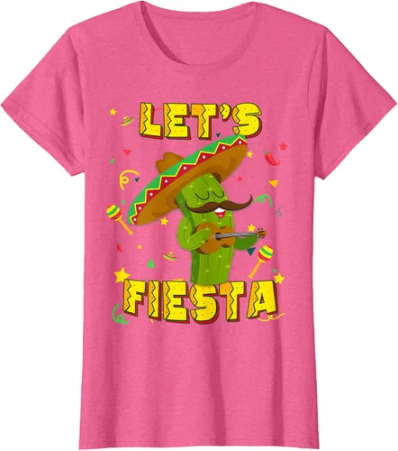 Vista 55 de Cinco De Mayo - Camiseta de regalo con sombrero de cactus Let's Fiesta, Negro, S