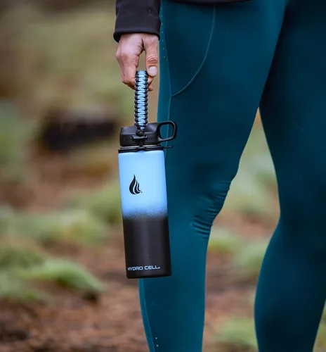 Vista 3 de HYDRO CELL - Asa de cuerda de paracaídas para botellas de agua de boca ancha - Correa de transporte con anillo de fijación y accesorio de mosquetón.
