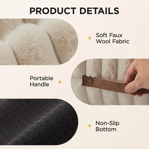 Vista 4 de Joydeco Cat Couch for Pets, 30 inch Plush Pet Sofa, Cat Bed for Indoor Cats with Removable Washable Cover, Supportive Pet Sofa, Cream Blanco crema