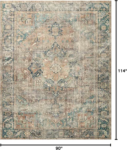 Vista 104 de Loloi Margot - Alfombra de área terracota/laguna de 7'-6" x 9'-6