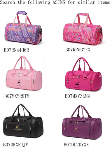 Vista 6 de Bolso deportivo de danza pequeñogrande para mujeres y adolescentes, para gimnasio, yoga, para pasar la noche, fin de semana, etc., Rosa, L