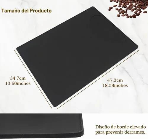 Vista 6 de Alfombrilla de silicona para debajo de la máquina de café con labio, accesorio de máquinas automáticas, alfombrilla base de goma multifuncional