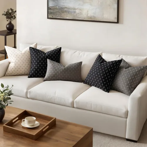 Vista 5 de MIULEE - Juego de 2 fundas de almohada decorativas de lino de arpillera, modernas, estilo campestre, rústicas, tejidas, con textura, para sofá, Gris
