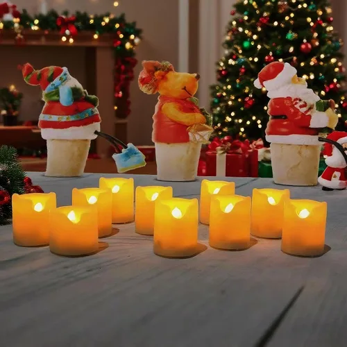 Vista 6 de CANDLE CHOICE Velas votivas sin llama, temporizador remoto, parpadeante, funciona con pilas, luces LED eléctricas, para Halloween, calabaza
