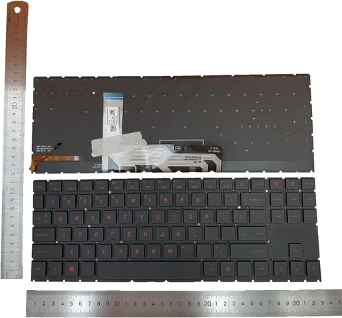 Vista 2 de Teclado retroiluminado rojo para portátil HP OMEN 15 2020 15-EN 15-EK 16-B 16-C 15-EN0010CA 15-EK0019NR 15-EN 15-EN0013DX 15-EN0023DX TPN-Q238