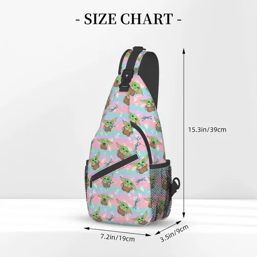 Vista 5 de Bolso bandolera para hombres y mujeres, mochila cruzada de dibujos animados de anime con llavero multiusos bolsa cruzada en el pecho