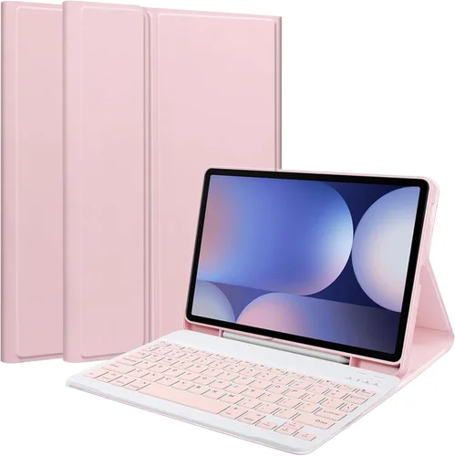 Vista 38 de Funda de teclado para Samsung Galaxy Tab S6 Lite de 10.4 pulgadas 2024/2022/2020, funda protectora Magentic con soporte para S-Pen y teclado Negro