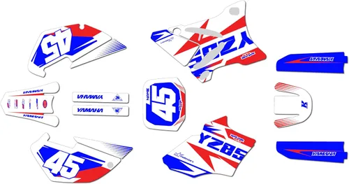 Vista 7 de Kit de gráficos para Yamaha YZ85 (2002-2014) Division Series Azul Púrpura 9 Mil-Dirt Pit Bike Calcomanías de motocicleta, calcomanía de carreras