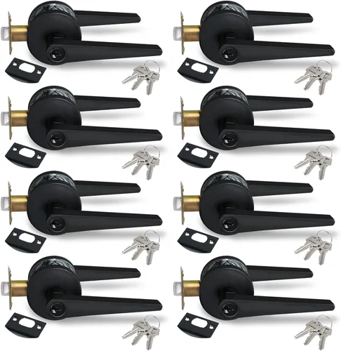 Vista 10 de MD8820-DB-BK-1P - Manija de puerta de privacidad sólida para dormitorio y baño, acabado negro mate