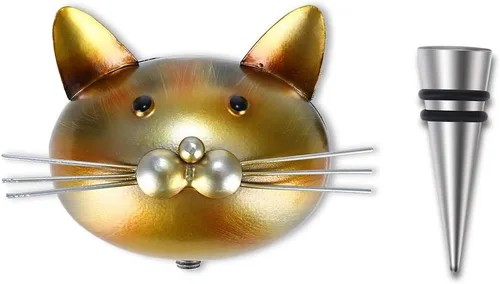 Vista 5 de Tapón de botella de vino para gatos, tapones de metal para botellas de bebidas, los mejores accesorios de regalo para los amantes de los gatos