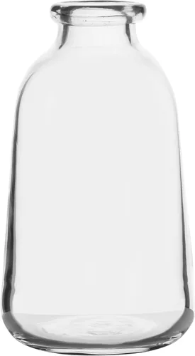 Vista 8 de Elements Jarrón para botella de leche de vidrio transparente de 5 pulgadas, florero pequeño para flores secas, flores sintéticas y decoración