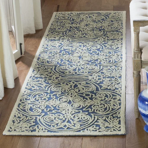 Vista 22 de SAFAVIEH Trace Collection - Alfombra decorativa de 2 x 3 pies, color marfil, lana hecha a mano, ideal para zonas de alto tráfico en entrada, sala