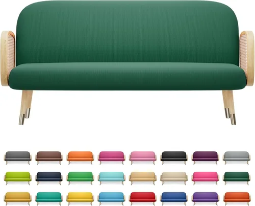 Vista 28 de MoNiBloom Funda para futón de tamaño Queen, elástica, sin brazos, funda para sofá sin brazos, protector de muebles, duradera y lavable, con Cereza