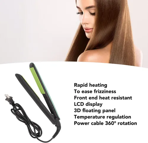 Vista 3 de Plancha de pelo de doble uso, cable, calor frontal adecuado para salón de belleza y uso doméstico, enchufe de EE. UU. 110-220V