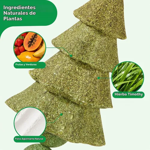 Vista 6 de Paquete de 2 juguetes masticables para conejos, evita el crecimiento excesivo de dientes, juguetes masticables para conejillo de indias/hámster Verde