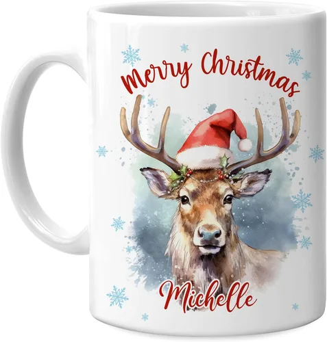 Vista 47 de Hyturtle Regalos personalizados para amantes de los osos – Taza de café de cerámica con nombre personalizado de oso con sombrero de Papá Noel