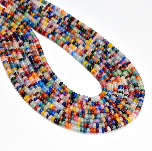 Vista 66 de CAI YI MING, cuentas 2x4mm naturales en forma de rondelle – Espaciadores de gemas sueltas para hacer joyas DIY (Amazonita)