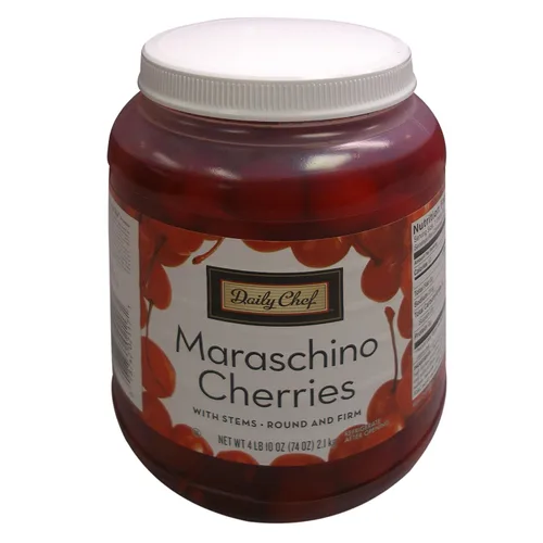 Vista 6 de Cerezas al marrasquino con tallos, tarro de 74 onzas (paquete de 2, total de 148 onzas)