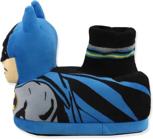 Vista 6 de DC Comics Batman - Pantuflas de felpa 3D para niños pequeños, Azul