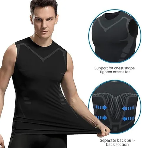 Vista 3 de Biowang 2023 - Camiseta sin mangas con forma iónica ENERGXCEL, chaleco moldeador iónico para hombre