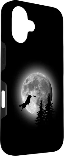 Vista 3 de Border Collie Catching Frisbee Moon Case for iPhone 16