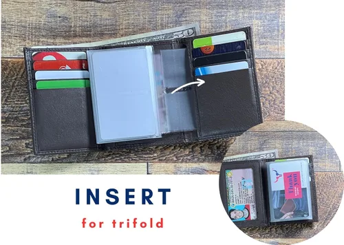Vista 4 de Vinilo resistente de 6 páginas para billetera plegable o triple (juego de 2), Gris, Billetera plegable