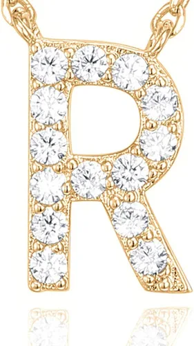 Vista 37 de PAVOI 14K White Gold Plated Cubic Zirconia Initial Necklace Letter Dainty Necklaces for Women