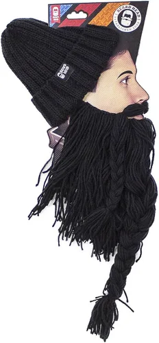 Vista 2 de Beard Head Viking Looter - Casco de punto hecho a mano original y barba extraíble