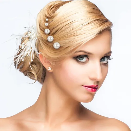 Vista 6 de Lusofie 36 horquillas para el pelo con perlas para mujeres y niñas, peinados de novia y boda, alfileres de perlas (6 tamaños)