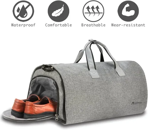 Vista 4 de Modoker - Bolsa convertible para ropa con correa para el hombro, unisex, bolsa viaje 2 en 1