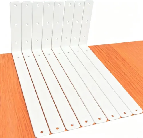 Vista 109 de Paquete de 2 soportes de estante en L de 6 pulgadas de largo x 6 pulgadas de alto x 1.5 pulgadas de ancho, 5 mm de grosor, soportes de estante