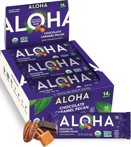Vista 37 de ALOHA Barras de Proteína Orgánicas a Base de Plantas - Paquete de Variedad de 6 Sabores - 12 Unidades, Barras de 1.9oz - Aperitivos Veganos, Bajo