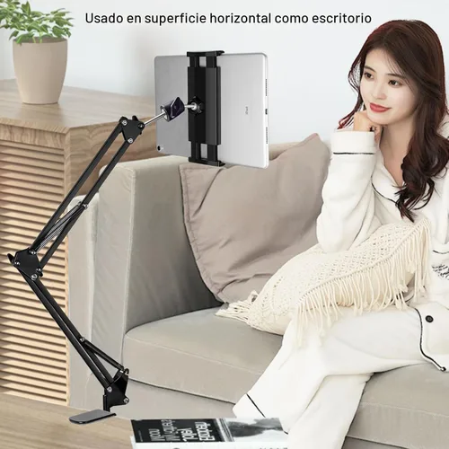 Vista 3 de Soporte para Tableta y Soporte para Teléfono para Cama, Soporte para iPad para Escritorio, Cabecera, Mesita de Noche, Mesa, Compatible con iPhone