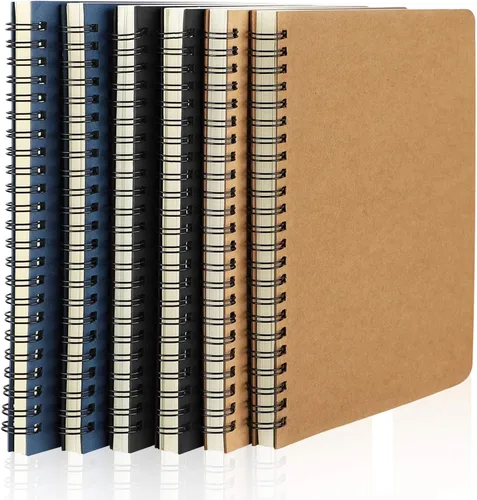 Vista 11 de EUSOAR Cuaderno con rayas en espiral, tamaño A5, paquete de 3 unidades, 5.5 x 8.3 pulgadas, 120 páginas, cuadernos de escritura de viaje, cuaderno