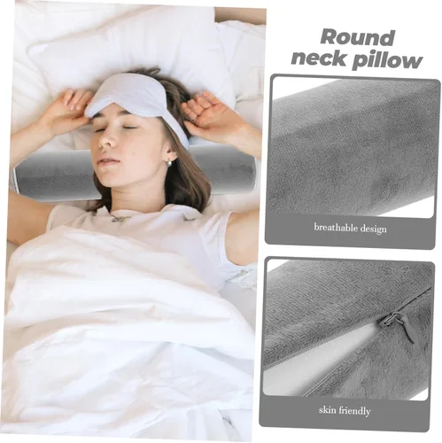 Vista 9 de LIFKOME Almohada de cuello Almohada lumbar Almohada cilíndrica Almohada de apoyo cervical Almohada para dormir Almohada de pierna Redondo Algodón