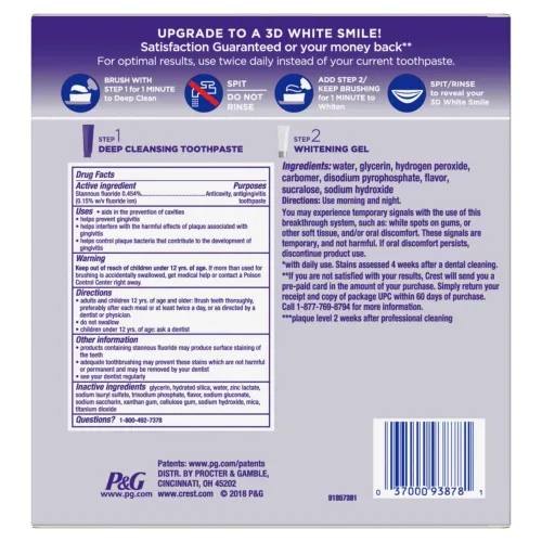 Vista 8 de Crest 3D White Brilliance - Kit de 2 pasos, pasta de dientes blanca Crest 3D, pasta de dientes de limpieza profunda (4 onzas) + gel blanqueador