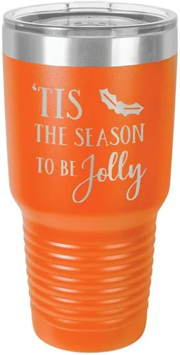 Vista 11 de TIS THE SEASON TO BE JOLLY Engraved - Vaso de acero con revestimiento de polvo grabado con láser, taza de viaje, libre de BPA, con camello polar