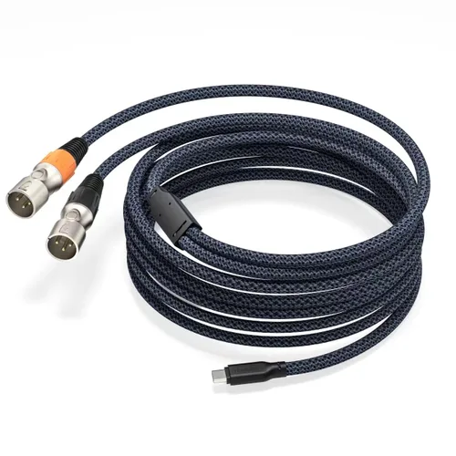Vista 10 de Cable de audio USB C a doble XLR macho - 3.3 pies, estéreo de 32 bits/384 Khz, compatible con teléfonos móviles, altavoces activos y amplificadores