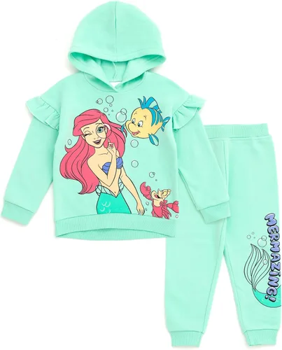 Vista 10 de Disney Minnie Mouse Little Mermaid Lilo & Stitch - Conjunto de sudadera con capucha y pantalones de forro polar para recién nacidos a niños grandes