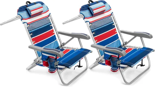 Vista 10 de Homevative XL Cooler+ - Silla de playa plegable tipo mochila, sol, paquete sunshine