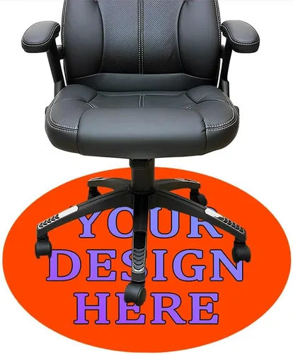 Vista 22 de Tapete redondo personalizado para silla de escritorio de oficina, diseño de tu propio logotipo de foto, texto, alfombrillas circulares